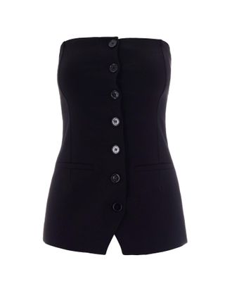 Patrizia Pepe Crepe Bustier with Buttons