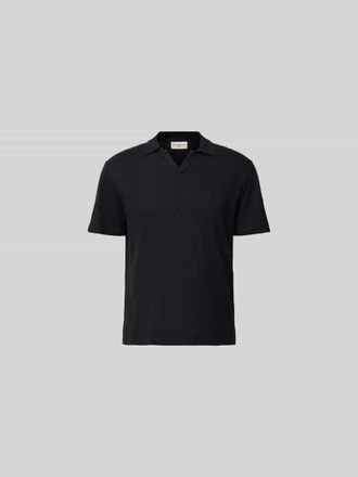 Officine G&eacute;n&eacute;rale Poloshirt mit V-Ausschnitt in Black, Gr&ouml;&szlig;e XXL