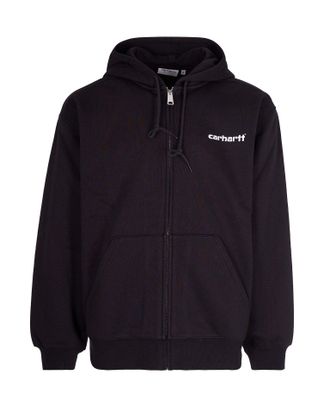 Carhartt Work in Progress Balloon-Cut Black Hoodie with Graphic Accents