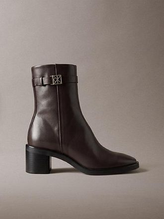 Calvin Klein Botas De Piel Con Tac&oacute;n Grueso