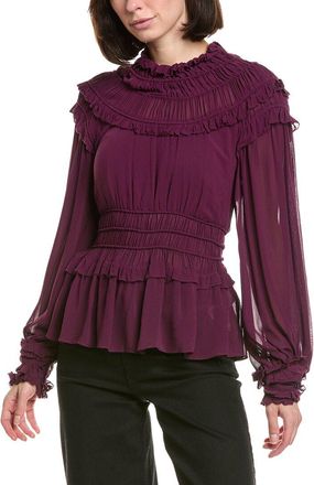 Farm Rio Farm Rio Burgundy Ruffled Blouse