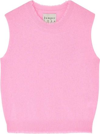 JUMPER 1234 Womens Distressed Cashmere Tank In Candy
