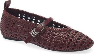 Rag & Bone Spire Woven Mary Jane Flat in Burgundy Woven at Nordstrom, Size 36.5