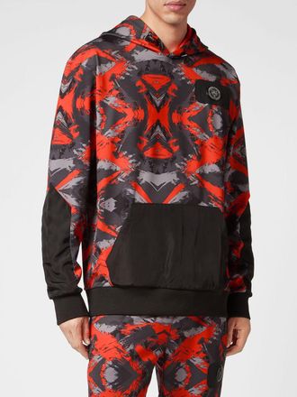 Plein Sport Felpa con cappuccio relaxed fit in poliestere con stampa camouflage