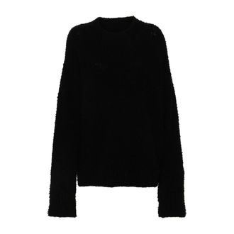 Uma Wang Cashmere Knitwear, female, Black, Size: M Crew Neck Sweater