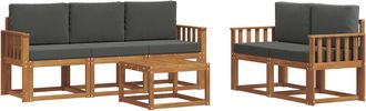 vidaXL Conjunto De Sof&aacute;s De Exterior 6 Uds. Natural Y Antracita Vidaxl