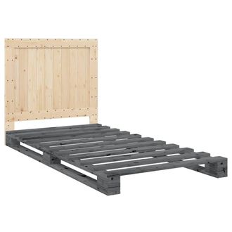 Berkfield Home Beautiful Bed Frame without Mattress Grey 100x200 cm Solid Wood Pine