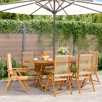 vidaXL Vidaxl - Sillas De Jard&iacute;n Reclinables 6 Uds Madera Maciza Acacia Beige