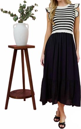 Blu Pepper Lola Stripe Twofer Dress In Navy