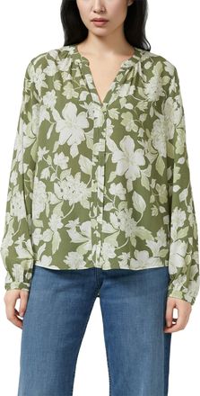 s.Oliver Langarmbluse S.OLIVER, Damen, Gr. 36, gr&uuml;n floral, Web, Obermaterial: 100% Viskose, gemustert, regular fit normal, Rundhals, elastischer Bund, Blusen 