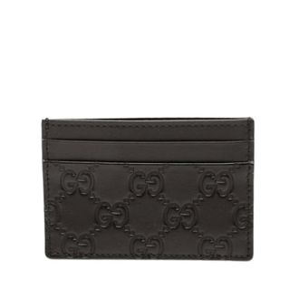 Gucci Pre-owned Wallets, female, Black, Size: ONE SIZE Pre-owned Embossed Leather Card Holder