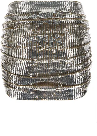 Dsquared2 Womens Over Mini Skirt Silver Wool Polyester
