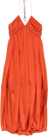 Zimmermann Mahon Halter Maxi Jurk - Dames - Zomerkleedjes - Oranje - M - Kleedjes