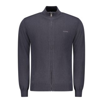 Guess Blue Wool Mens Cardigan