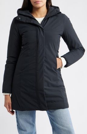 Save The Duck Leyla Water Resistant Recycled Polyester Hooded Coat in Black at Nordstrom, Size 3