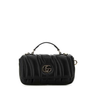 Gucci Black Leather Gg Milano Handbag