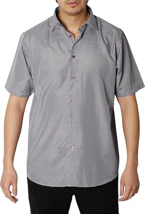 Generic Mens Short Sleeve Casual/Formal Checked Shirts by Hesketh and Turner (2283) (as8, Alpha, x_l, Regular, Regular, Red, Black and White)