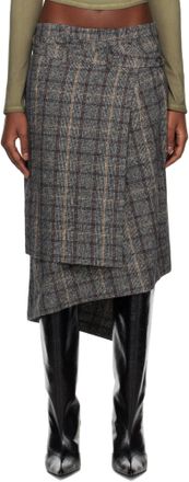スカート a Ferretti Grey Virgin Wool Midi Skirt Alberta Ferretti Grey Virgin Wool Midi Skirt from $1,140.00