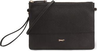 Paul Costelloe Womens Leather Crossbody & Multiway Bag, Adjustable & Detachable Strap, Sling Crossover Shoulder Bag, AMONA (JET BLACK)