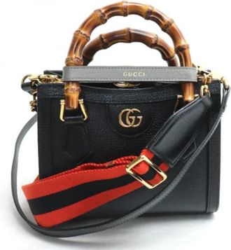 Gucci Pre-owned Leather gucci-bags - Dames - Vintage Handtas - Zwart - ONE Size - Vintage