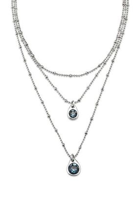 UNOde50 Sterling silver-plated triple midi pendant with crystals at Nordstrom
