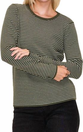 Staccato Basic Pinstriped Sweater In Dark Olive