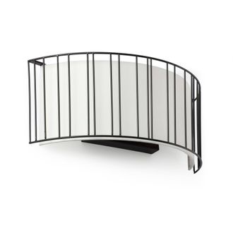 Netlighting Linda 2 Light Indoor Wall Light Black with White Shade E27