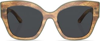 Tory Burch logo-print cat-eye frame sunglasses - women - Acetate - 54 - Yellow