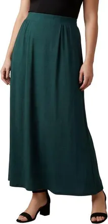 Jessica London Stretch Knit Maxi Skirt in Mystic Pine Glen Plaid at Nordstrom, Size 16