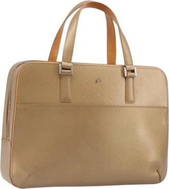 Louis Vuitton Mat Malden Monogram Vernis Beige Canvas Handbag (Pre-Owned)