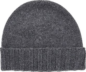 Drumohr Accessoires, Heren, Grijs, ONE Size, Kasjmier, Geribbelde Kasjmier Beanie