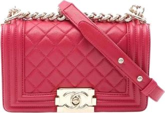 Chanel Pre-owned Leather chanel-bags - Dames - Vintage Schoudertas - Roze - ONE Size - Vintage