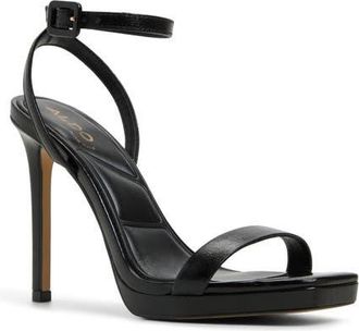Aldo Kaathy Ankle Strap Platform Sandal in Black at Nordstrom, Size 7.5