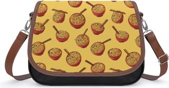 Generic Ramen Noodles Pattern Womens Crossbody Bag Fashion Shoulder Handbags Message Tote Bag with Adjustable Strap