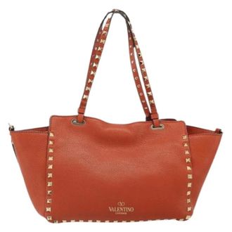 Valentino Pre-owned Handbags, female, Brown, Size: ONE SIZE Pre-owned Rockstud tote