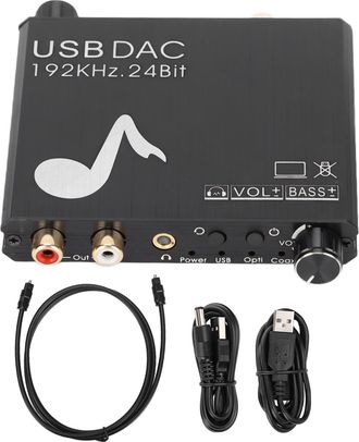OEM Convertidor Digital-anal&oacute;gico - 192 Khz - 24 Bit - Entrada &Oacute;ptica Y Coaxial - Salida Rca Y Jack 3,5 Mm - Control De Volumen Y Graves - 1 Unidad