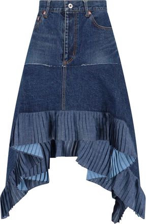 sacai Layered Asymmetrical Skirt With Structured Design