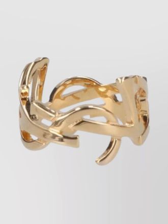 Saint Laurent intricate cutout wide band rings