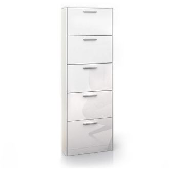 Vicco Scarpiera da ingresso Gizmo, Bianco lucido, 59 x 169.5 cm