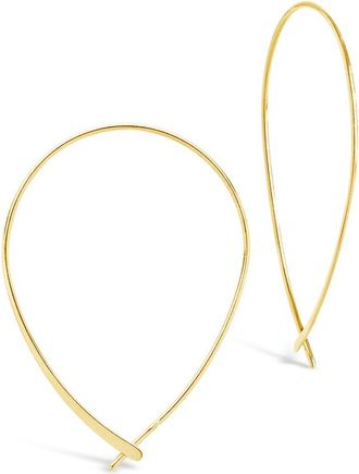 Sterling Forever Sterling Silver Delicate Threader Hoop Earrings