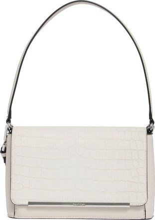 Calvin Klein Alia Croc Embossed Shoulder Bag in Beach Pebble at Nordstrom Rack