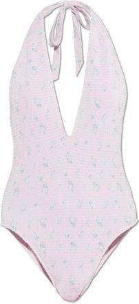 LoveShackFancy Gienna Badpak uit &eacute;&eacute;n stuk - Dames - Badpakken - Roze - M - Polyester - Badmode