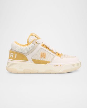 Amiri Mens MA-1 Leather & Mesh Low-Top Sneakers