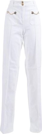 Elisabetta Franchi Straight Jeans, female, White, Size: W28 Pantalone Mod. Jeans