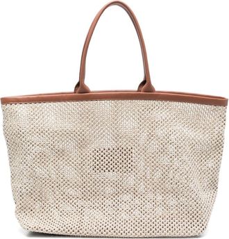 Eleventy Borsa tote intrecciata - Toni neutri