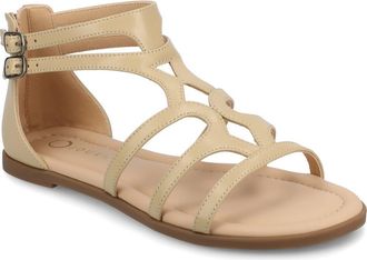 Journee Collection Genneva Cage Sandal - Extra Wide Width Available in Taupe at Nordstrom Rack, Size 6.5