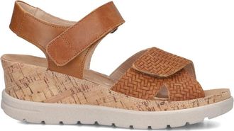 Hartjes Schoenen, Dames, Bruin, 41 EU, Leer, Jazz Wedge Sandalen