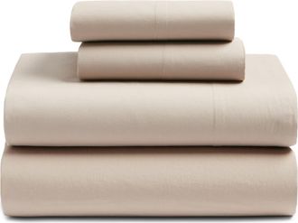Nordstrom Organic Cotton Percale Sheet Set in Tan Thread at Nordstrom, Size California King