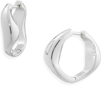 Madewell Mini Twisted Hoop Earrings in Light Silver Ox at Nordstrom