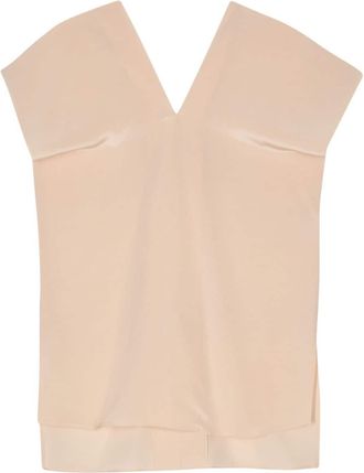 Aspesi V-neck crepe silk blouse - women - Silk - 44 - Neutrals